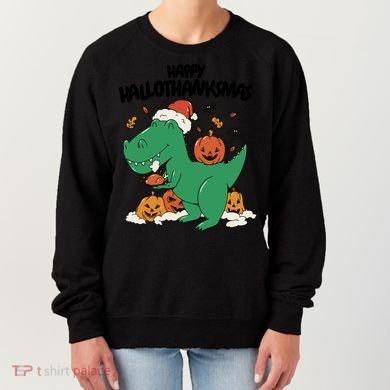 Happy Hallothanksmas Dinosaur Holiday Women's Sweatshirt