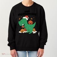 Happy Hallothanksmas Dinosaur Holiday Women's Sweatshirt thumb 0