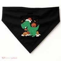 Happy Hallothanksmas Dinosaur Holiday USA-Made Doggie Bandana thumb 0