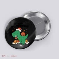 Happy Hallothanksmas Dinosaur Holiday Button thumb 0