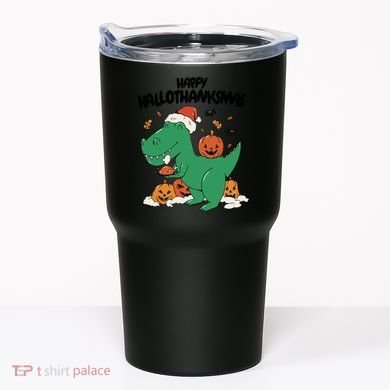 Happy Hallothanksmas Dinosaur Holiday Tumbler