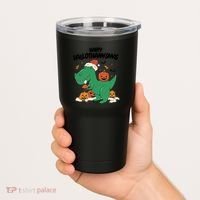 Happy Hallothanksmas Dinosaur Holiday Tumbler thumb 2