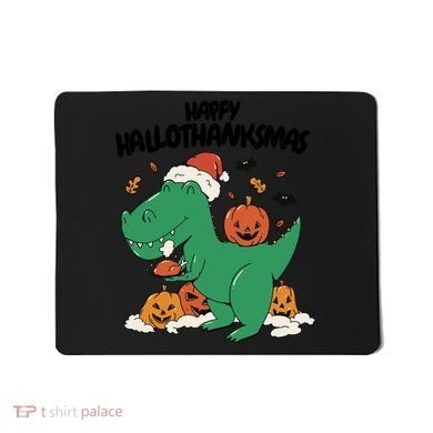 Happy Hallothanksmas Dinosaur Holiday Mousepad