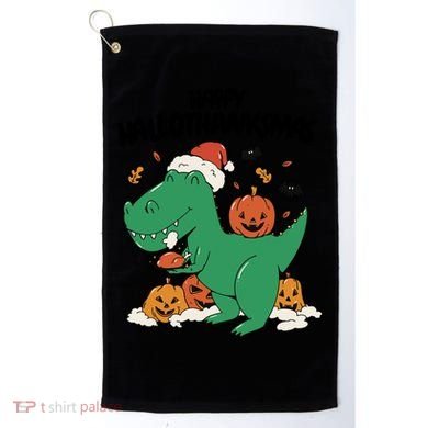 Happy Hallothanksmas Dinosaur Holiday Golf Towel