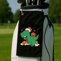 Happy Hallothanksmas Dinosaur Holiday Golf Towel thumb 2