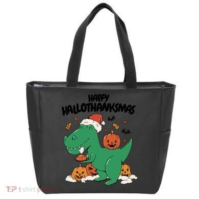 Happy Hallothanksmas Dinosaur Holiday Tote Bag