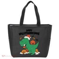 Happy Hallothanksmas Dinosaur Holiday Tote Bag thumb 0
