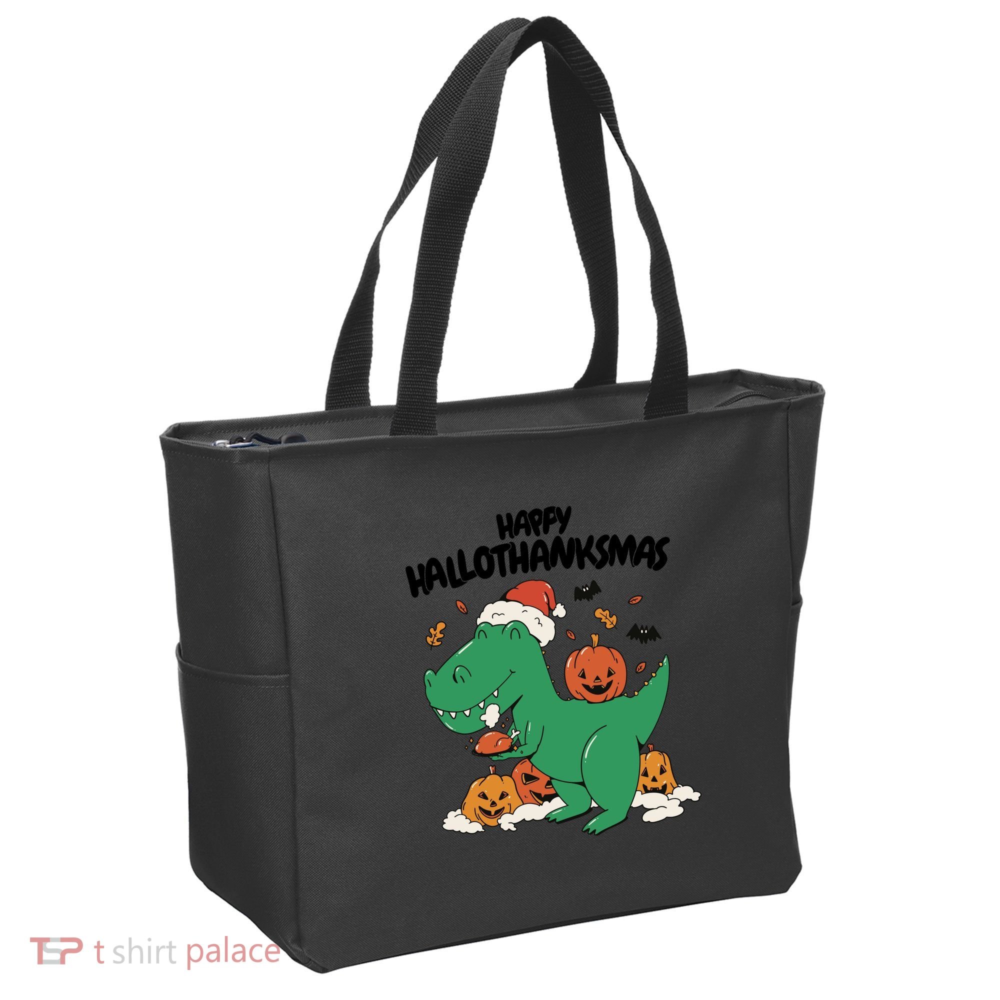 Happy Hallothanksmas Dinosaur Holiday Tote Bag