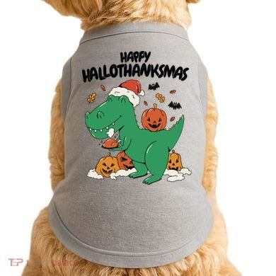 Happy Hallothanksmas Dinosaur Holiday Doggie Tank