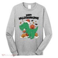 Happy Hallothanksmas Dinosaur Holiday Long Sleeve Shirt thumb 0