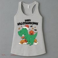 Happy Hallothanksmas Dinosaur Holiday Women's Tank Top thumb 3