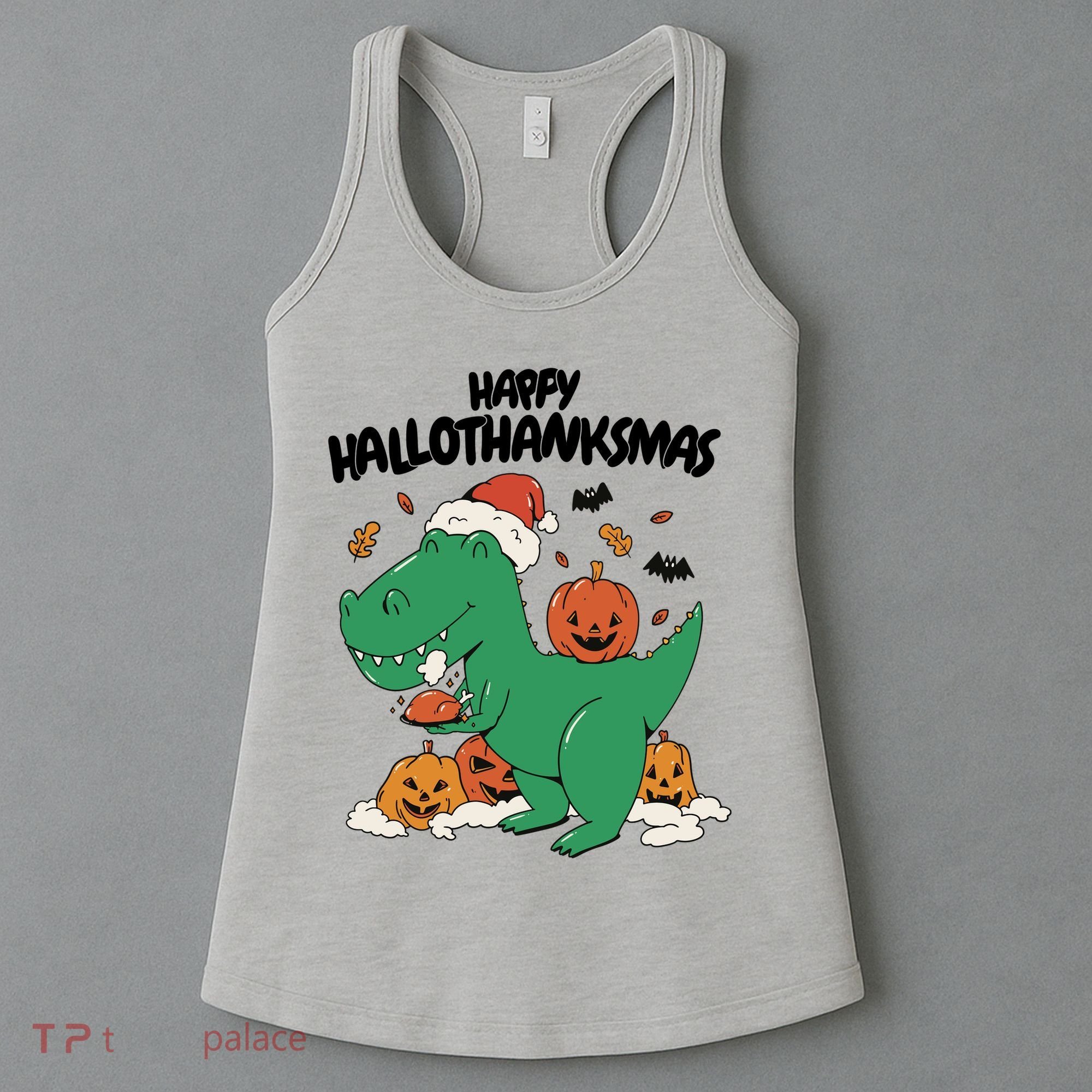 Happy Hallothanksmas Dinosaur Holiday Women's Tank Top