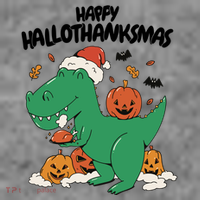 Happy Hallothanksmas Dinosaur Holiday Toddler Hoodie thumb 2