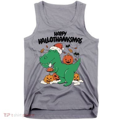 Happy Hallothanksmas Dinosaur Holiday Tank Top