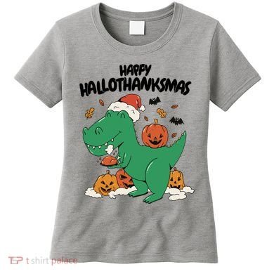 Happy Hallothanksmas Dinosaur Holiday Women's T-Shirt