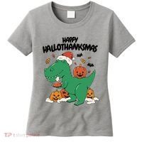 Happy Hallothanksmas Dinosaur Holiday Women's T-Shirt thumb 0