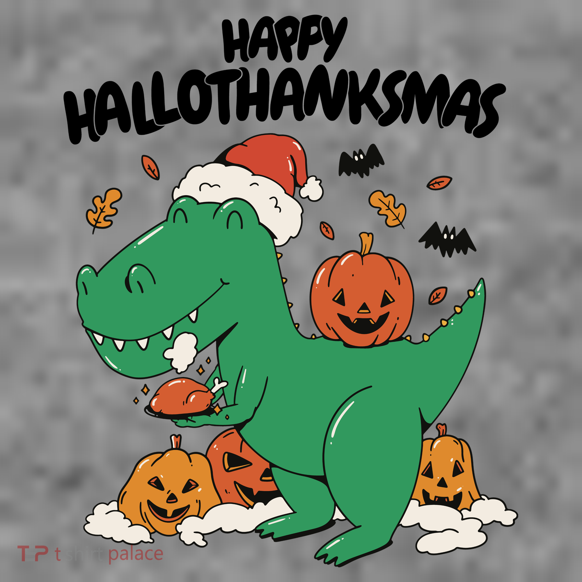 Happy Hallothanksmas Dinosaur Holiday Kids Sweatshirt
