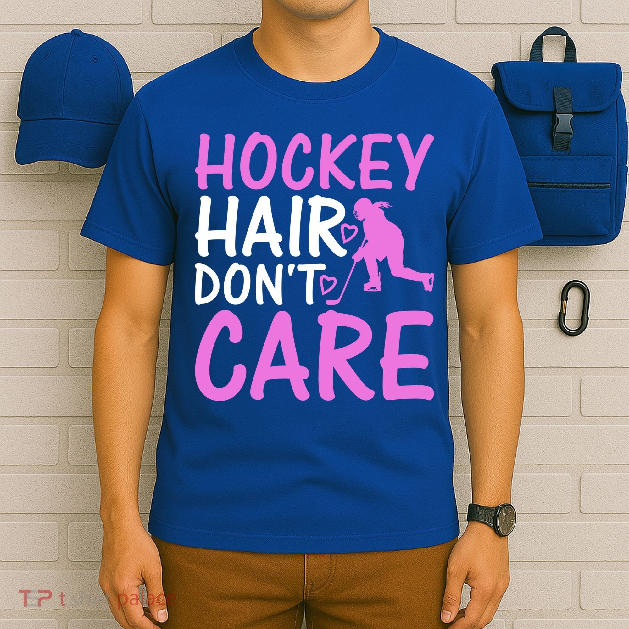 Hockey Hair Don`T Care Ice Hockey Gift T-Shirt