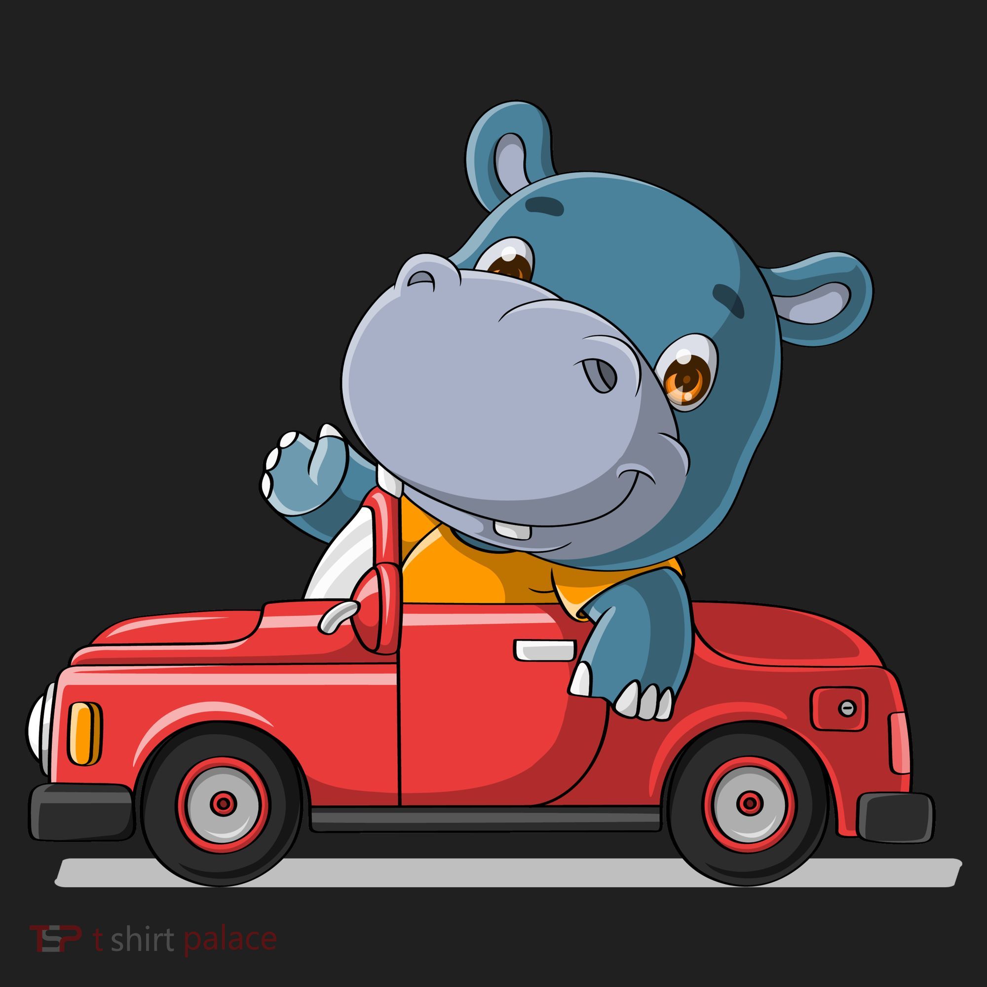 Happy Hippo Drive A Car Women's Sweatshirt