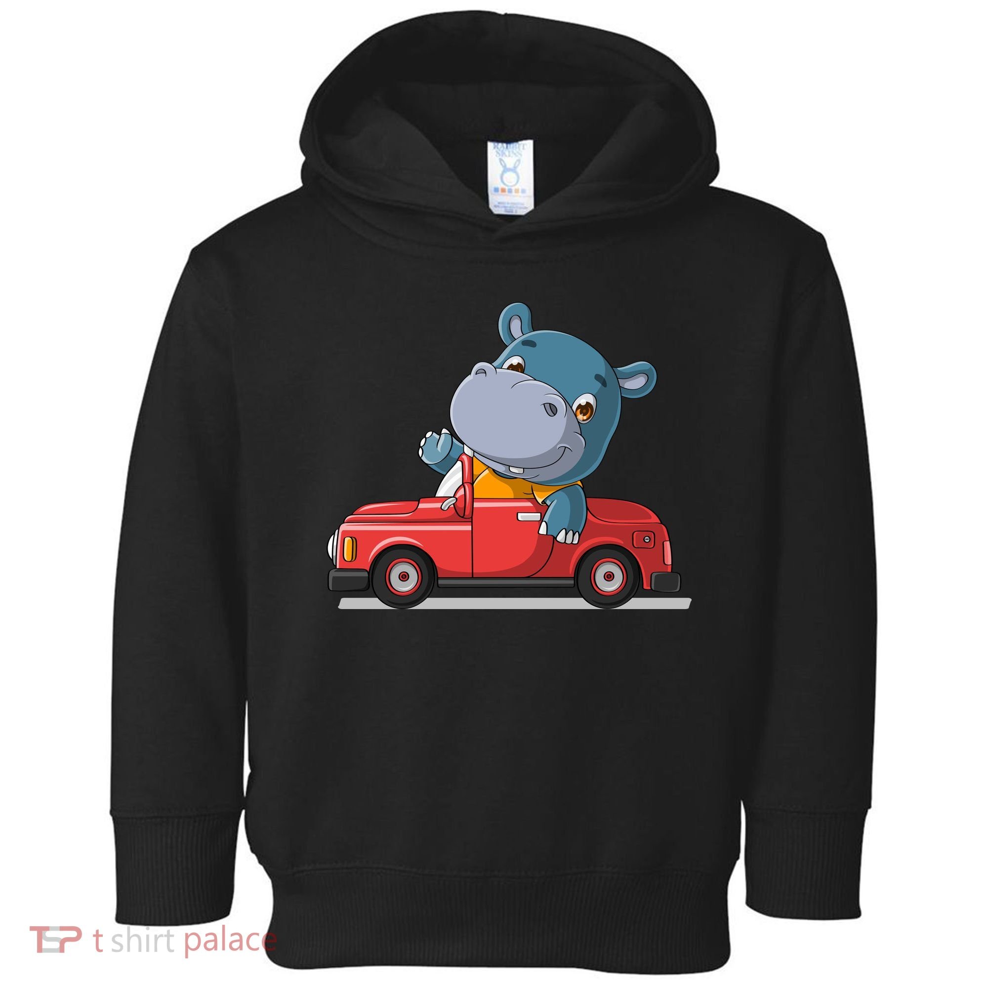 Happy Hippo Drive A Car Toddler Hoodie