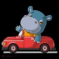 Happy Hippo Drive A Car Toddler Hoodie thumb 2