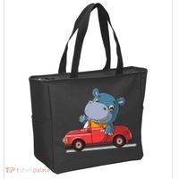 Happy Hippo Drive A Car Tote Bag thumb 2