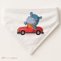 Happy Hippo Drive A Car USA-Made Doggie Bandana thumb 0