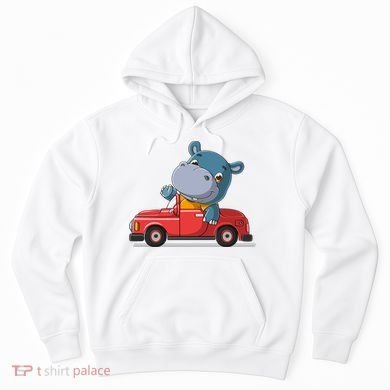 Happy Hippo Drive A Car Hoodie
