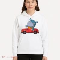 Happy Hippo Drive A Car Hoodie thumb 5