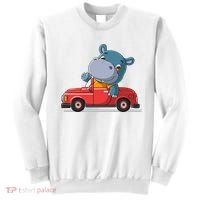 Happy Hippo Drive A Car Sweatshirt thumb 0