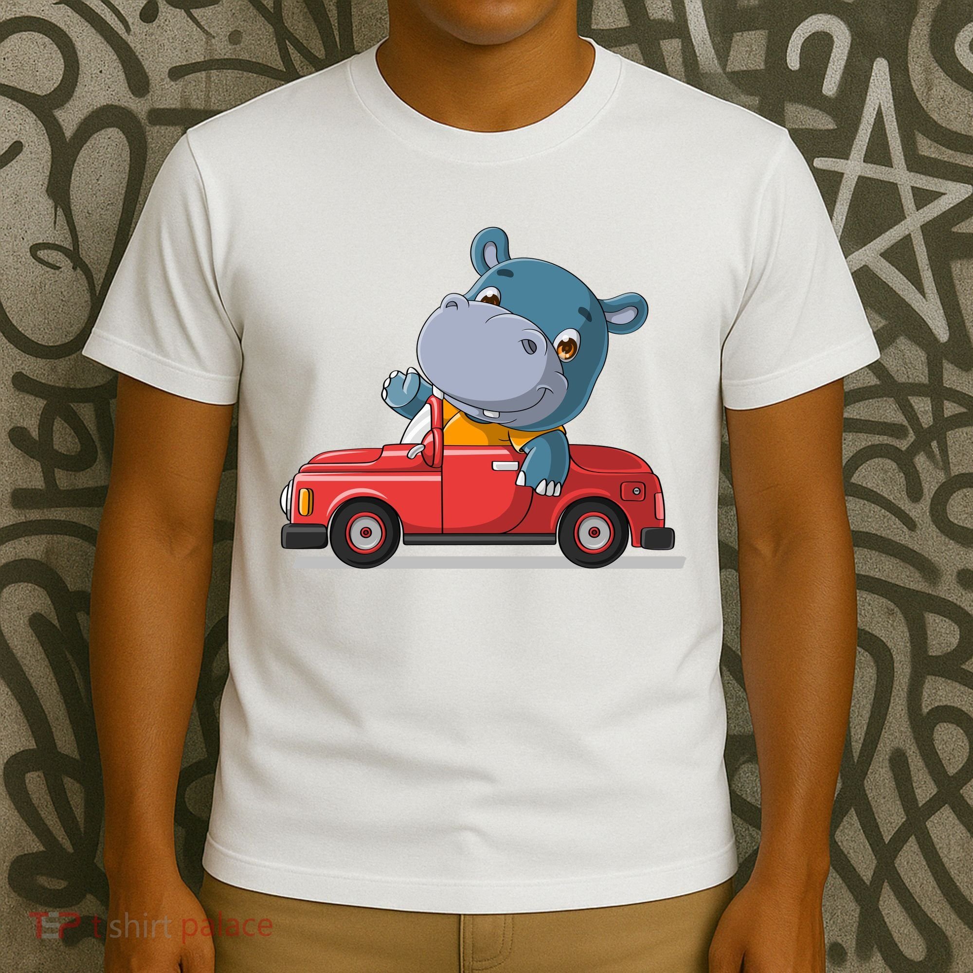 Happy Hippo Drive A Car T-Shirt