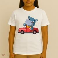 Happy Hippo Drive A Car T-Shirt thumb 4
