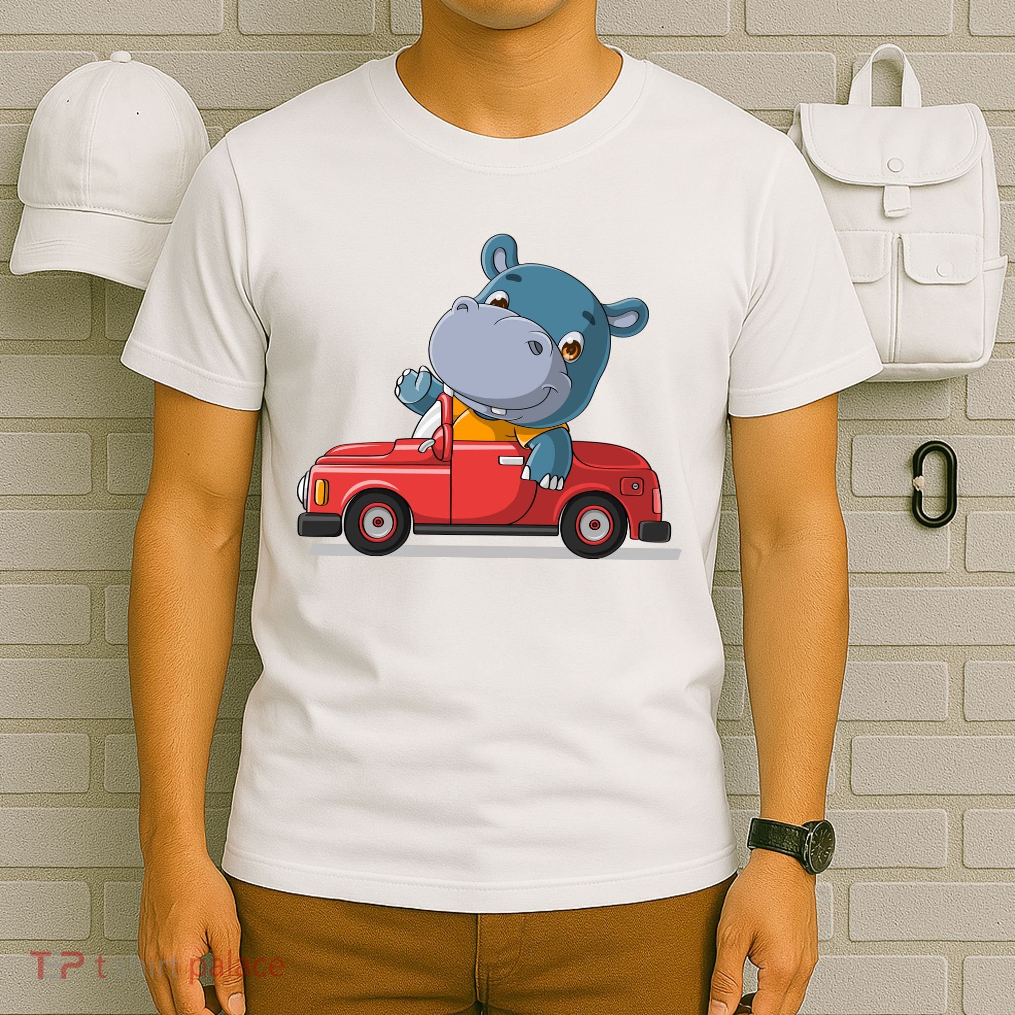 Happy Hippo Drive A Car T-Shirt