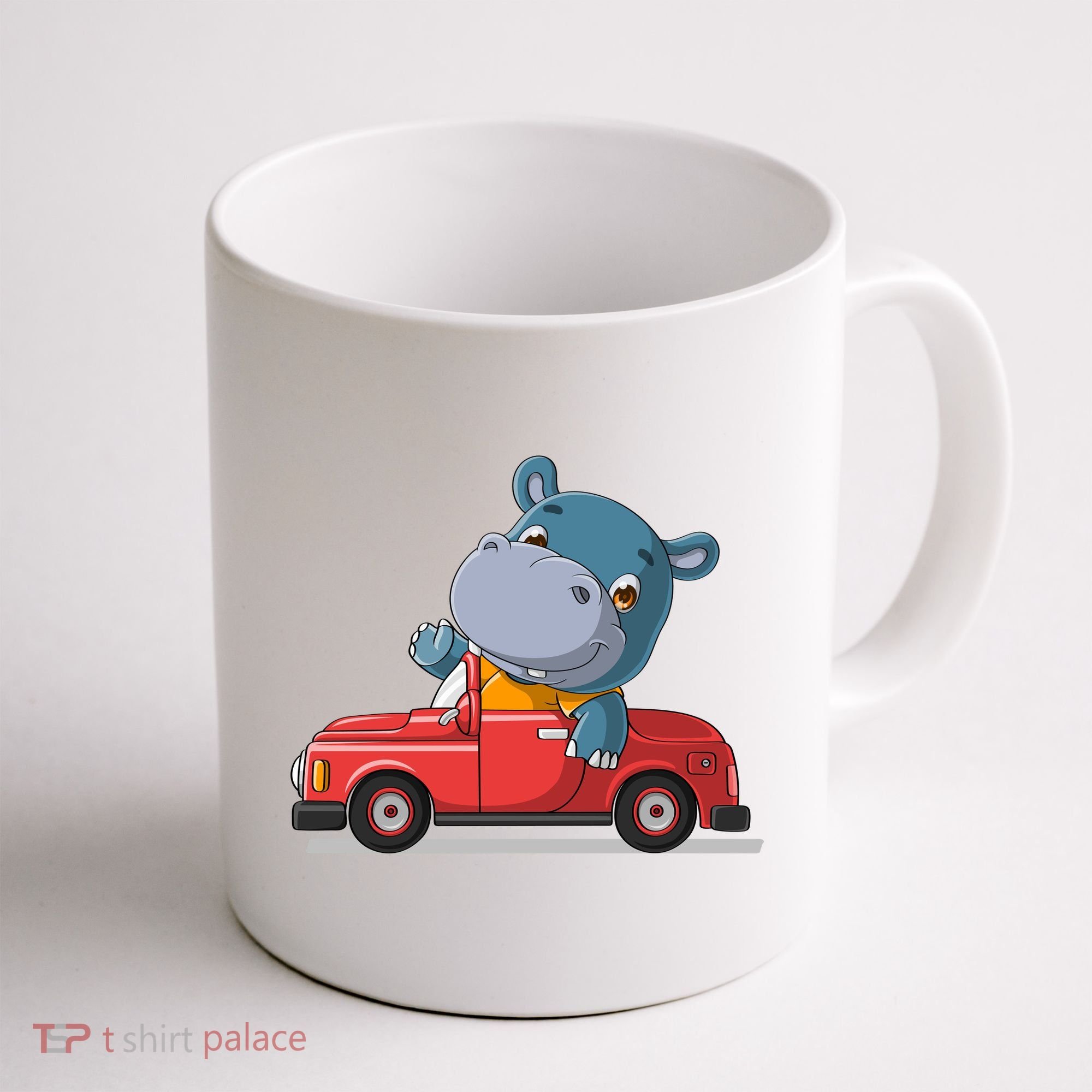 Happy Hippo Drive A Car Coffee Mug