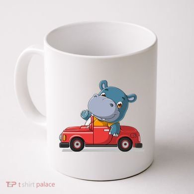 Happy Hippo Drive A Car Coffee Mug