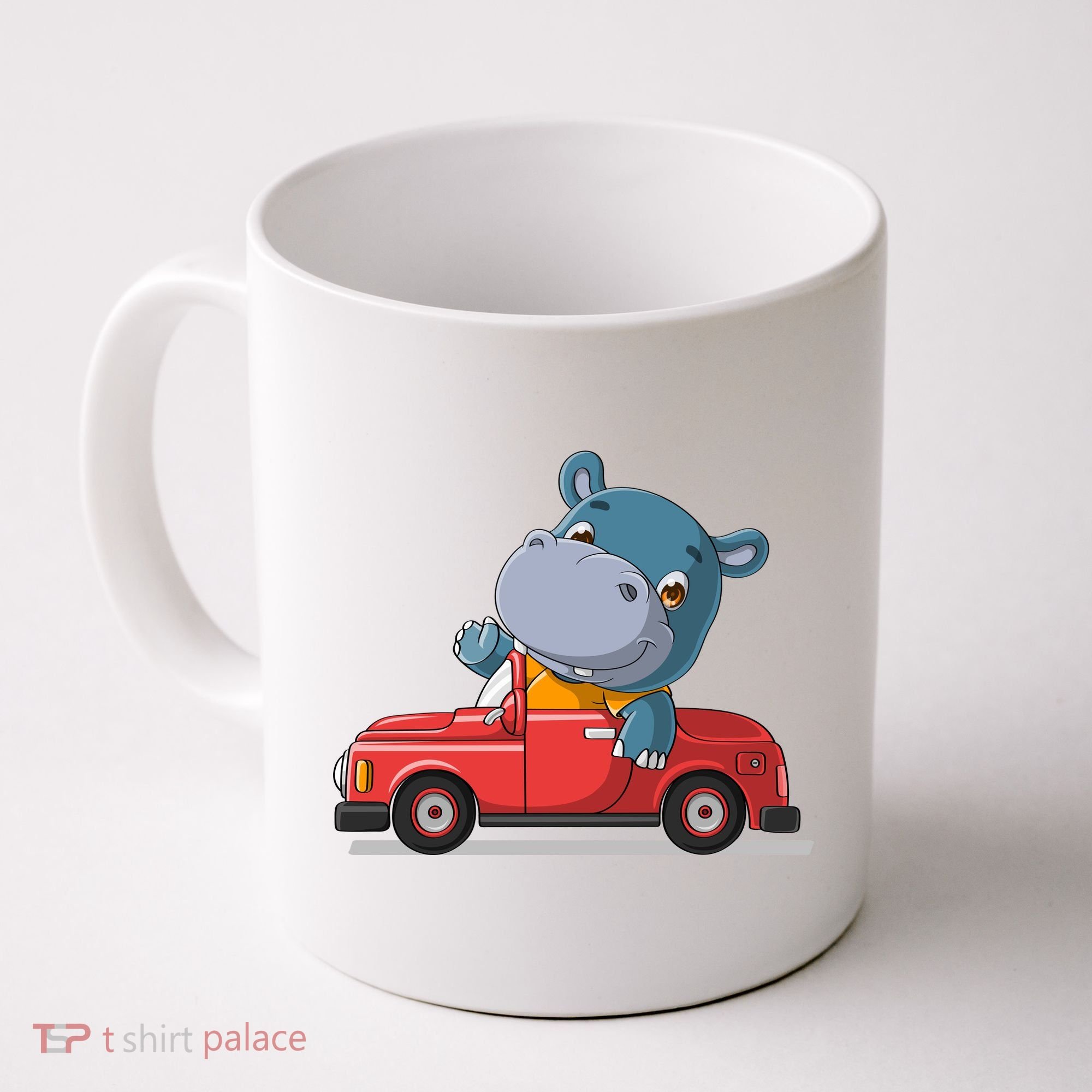 Happy Hippo Drive A Car Coffee Mug
