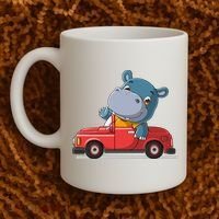 Happy Hippo Drive A Car Coffee Mug thumb 2
