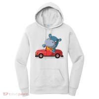 Happy Hippo Drive A Car Women's Hoodie thumb 0