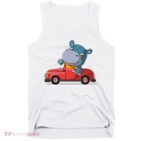 Happy Hippo Drive A Car Tank Top thumb 0