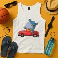 Happy Hippo Drive A Car Tank Top thumb 4