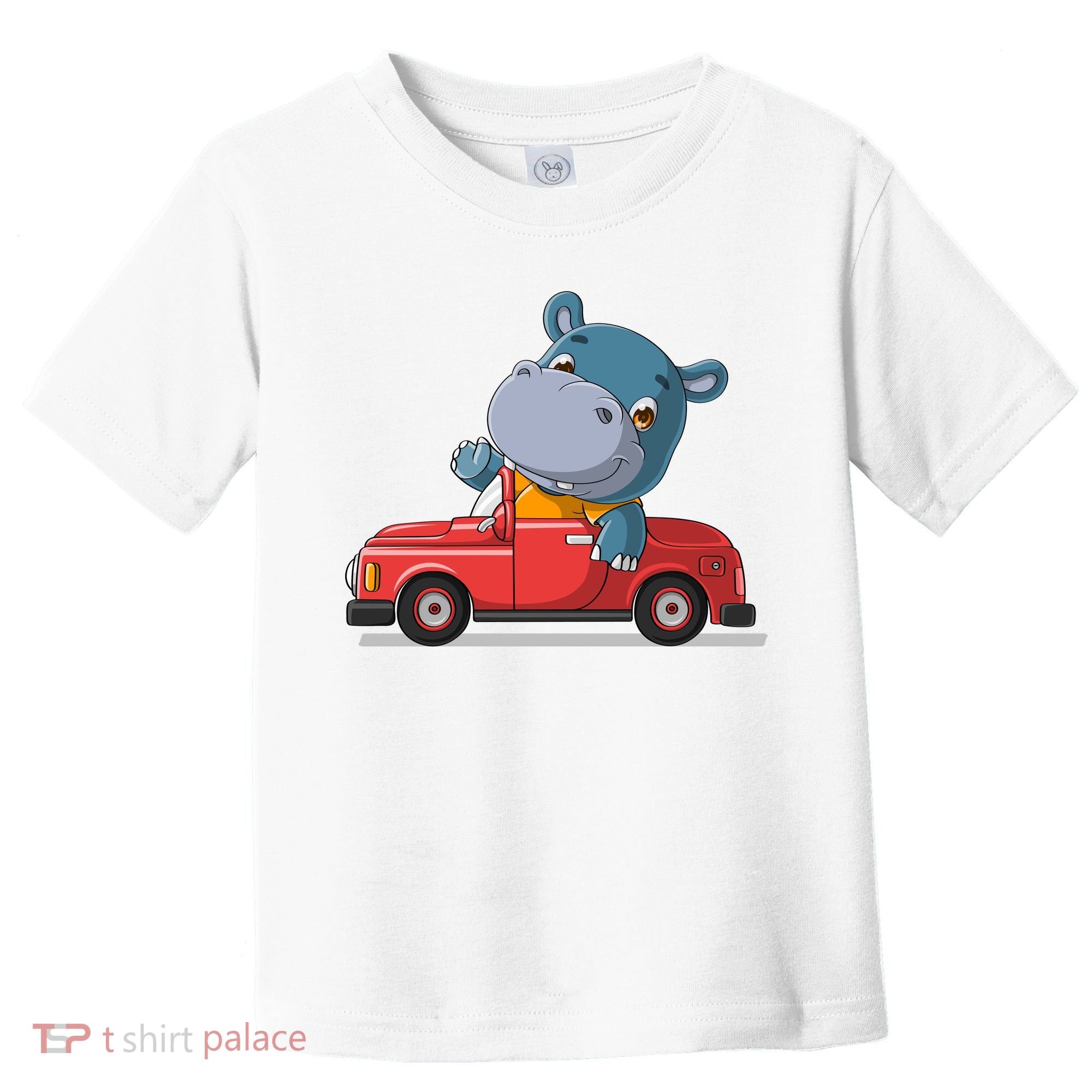 Happy Hippo Drive A Car Toddler T-Shirt