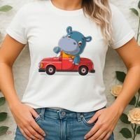 Happy Hippo Drive A Car Women's T-Shirt thumb 2