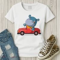 Happy Hippo Drive A Car Women's T-Shirt thumb 3