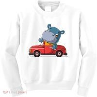 Happy Hippo Drive A Car Kids Sweatshirt thumb 0