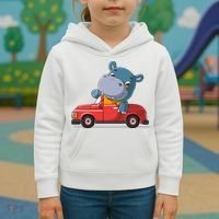 Happy Hippo Drive A Car Kids Hoodie thumb 3