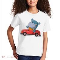 Happy Hippo Drive A Car Kids T-Shirt thumb 2