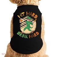 Hit Hard Drink Hard St Patrick's Day Doggie Tank thumb 0