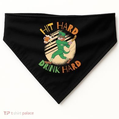 Hit Hard Drink Hard St Patrick's Day USA-Made Doggie Bandana