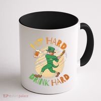 Hit Hard Drink Hard St Patrick's Day Coffee Mug thumb 1