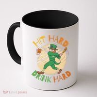 Hit Hard Drink Hard St Patrick's Day Coffee Mug thumb 0